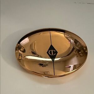 Charlotte Tilbury Rose Gold Oval Compact with Black Detail